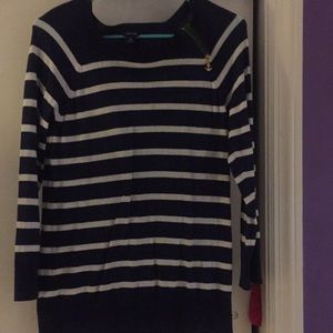 Selling a blue and white sweater